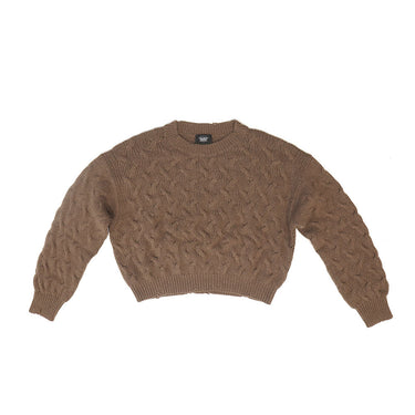 htc los angeles SWEATERS BRAIDED SWEATER WOMAN NUT