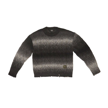 htc los angeles SWEATERS DESTROYED GRADIENT SWEATER MAN SMOKY GREY