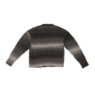 htc los angeles SWEATERS DESTROYED GRADIENT SWEATER MAN SMOKY GREY