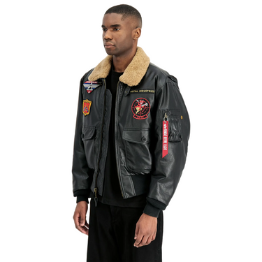Alpha Industries G-1 Devils Brigade Faux Leather Bomber Jacket – Giacca – foto 4