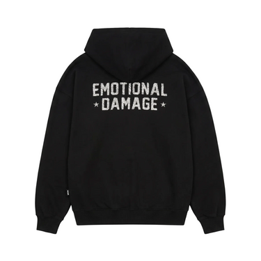 DAMAGE HOODIE BLACK