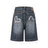 Evisu SEAGULL PRINT POCKETS OVERSIZED WORKER DENIM SHORTS | Blue Express