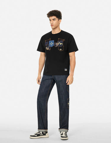 Evisu MULTI-POCKET AND MULTI-PRINT RELAX FIT T-SHIRT | Blue Express
