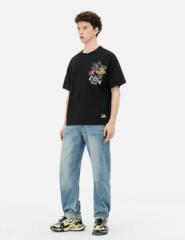 Evisu STICKER GODHEAD LOOSE FIT T-SHIRT | Blue Express
