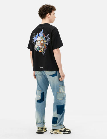 Evisu STICKER GODHEAD LOOSE FIT T-SHIRT | Blue Express