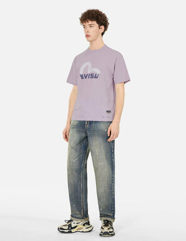 Evisu LOGO AND SEAGULL PRINT RELAX FIT T-SHIRT | Blue Express