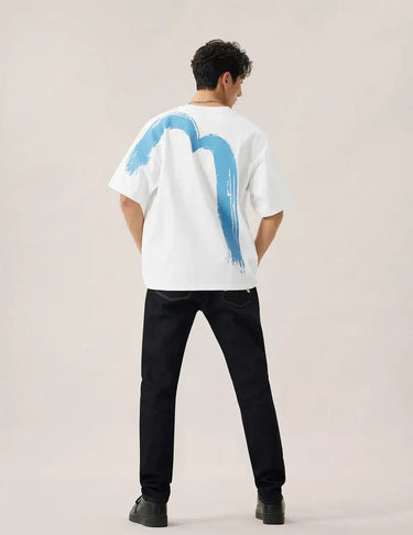 Evisu Hand-Brushed Daicock Print T-Shirt | Blue Express