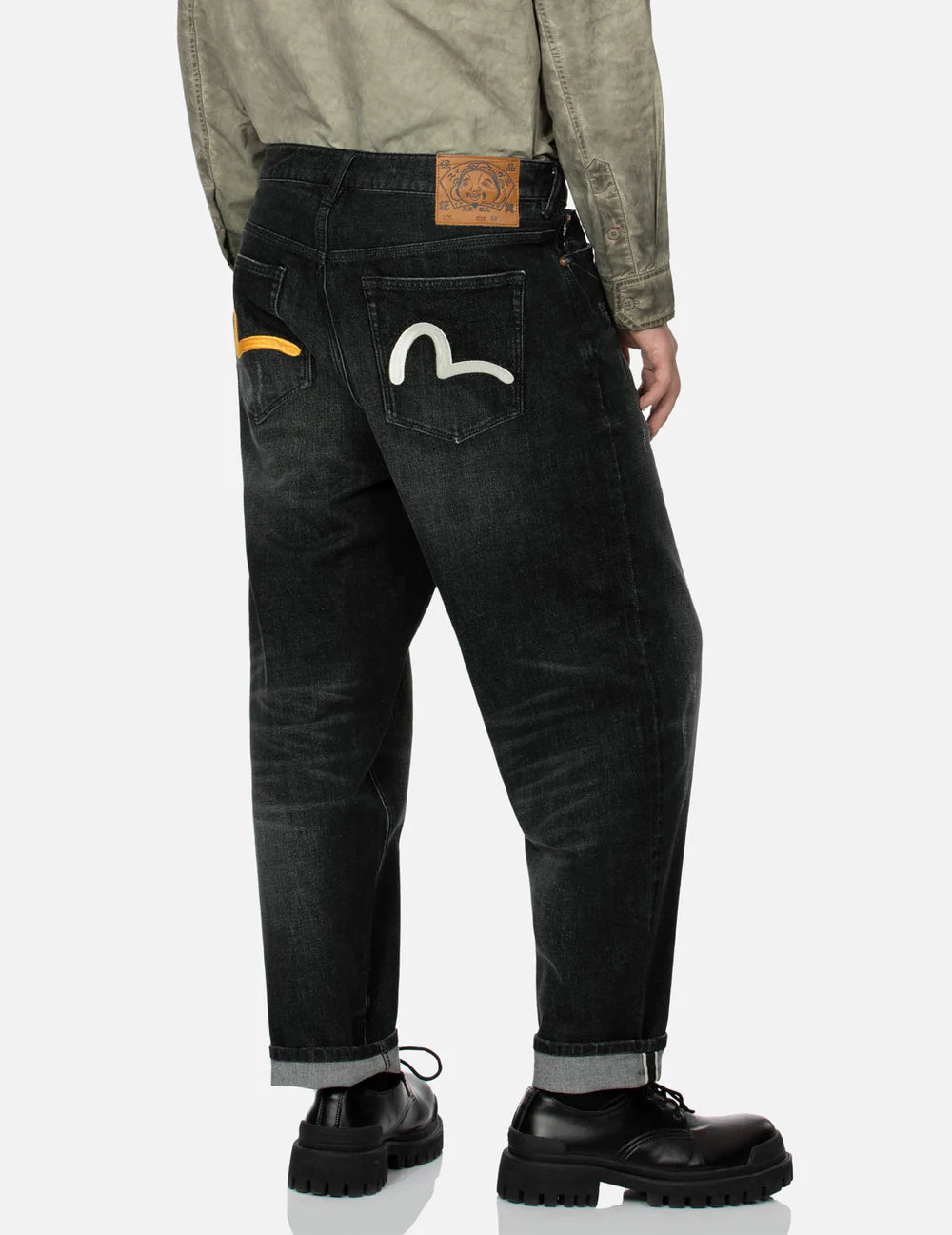 Evisu Swashed Seagull Embroidery Fashion Fit Jeans