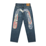Evisu Boro Daicock Selvedge Jeans 2030 Mid Tone Indigo | Blue Express