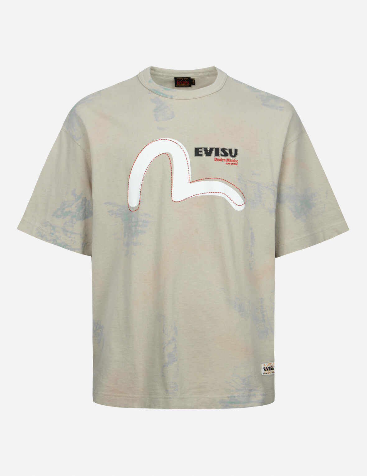 Evisu Seagull And Logo Print Loose Fit T-Shirt