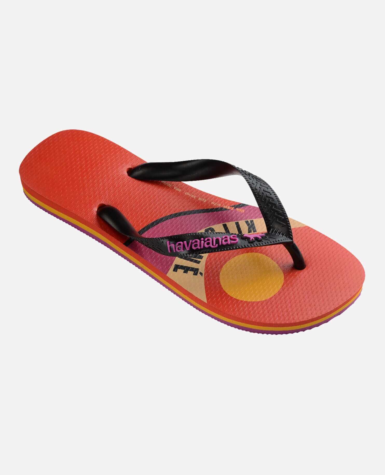 Havaianas Top Maison Kitsune Wave Flip Flops Blood Orange