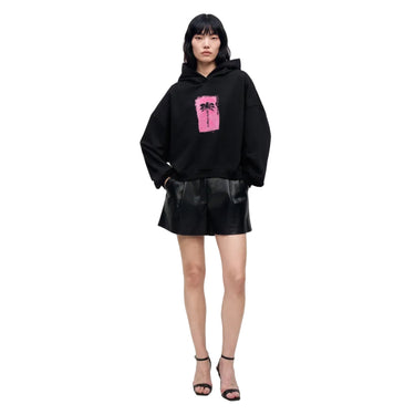 Brushed Palm Tree Loose Hoodie