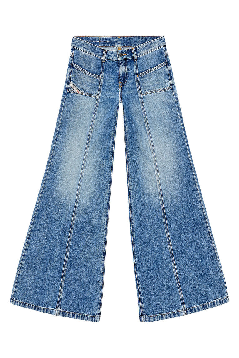 Diesel Bootcut And Flare Jeans D-Akii Mid Blue Diesel Blue Express
