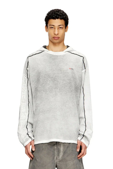 DIESEL T-SHIRT t-riven-ls-hood white black