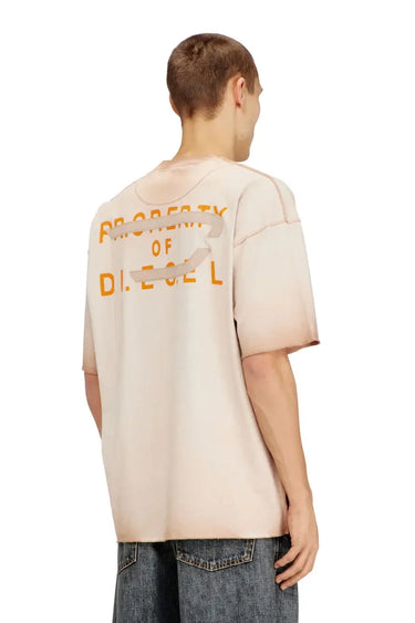 DIESEL T-SHIRT t-look cream