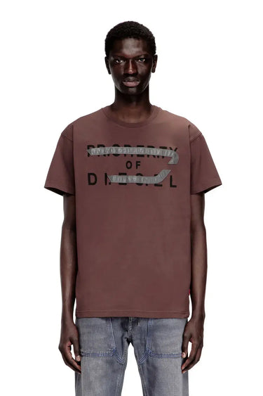 DIESEL T-SHIRT t-norm-v11 brown