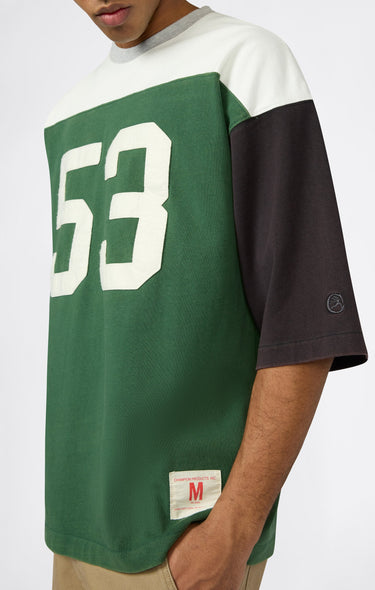 T-Shirt con Maniche a 3/4 Ispirazione Football da Uomo