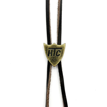 DARK BROWN LEATHER SHIELD NECKLACE
