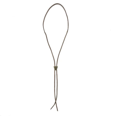 DARK BROWN LEATHER SHIELD NECKLACE