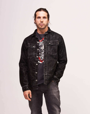 HTC LOS ANGELES camicia Denim Shirt Tie Dye