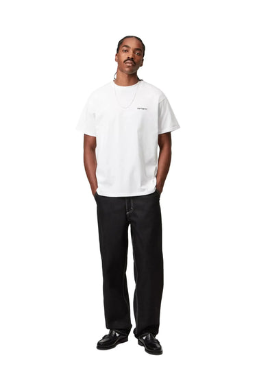 Carhartt WIP SS Script Embroidery T-Shirt White Black | Blue Express