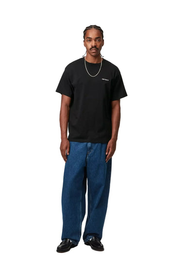 Carhartt WIP SS Script Embroidery T-Shirt Black White | Blue Express