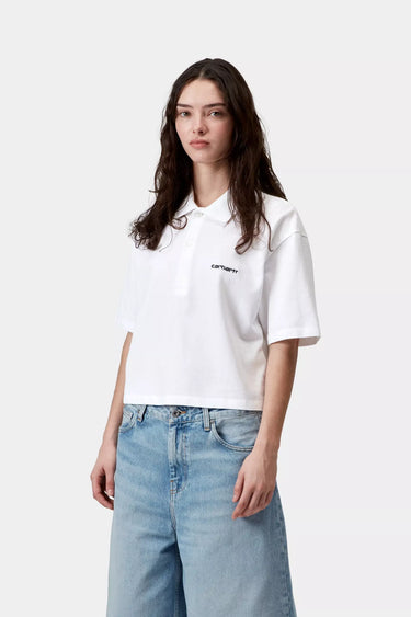 Carhartt WIP Women's S/S Carhartt Script Polo T-Shirt | Blue Express