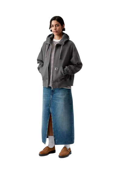 Carhartt WIP FELPE W' Hooded Torion Jacket Black, Grind washed