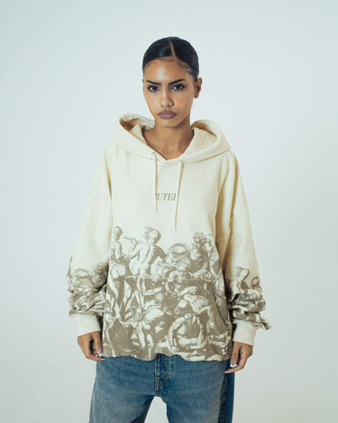 IUTER FELPE BATTLE REVERSE HOODIE Hood Sweatshirts IVORY