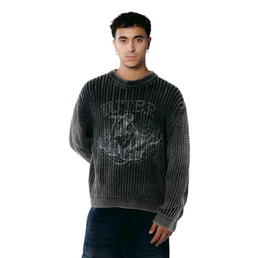 DAMAGE MARBLE JUMPER BLACK