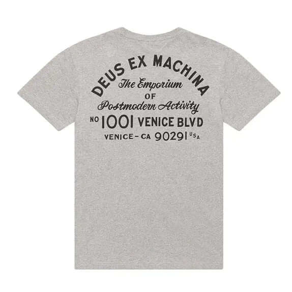 Deus T-Shirt Venice Address - Grey Marle Blue Express