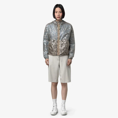 K-Way OUTERWEAR Laurette Reversibile Giubbino Donna Beige-Blu Laminato