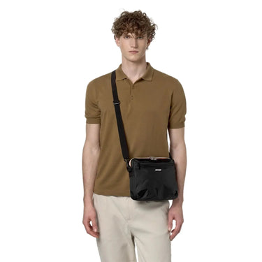 K-Way BORSE moire ripstop shoulder bag Usy black pure