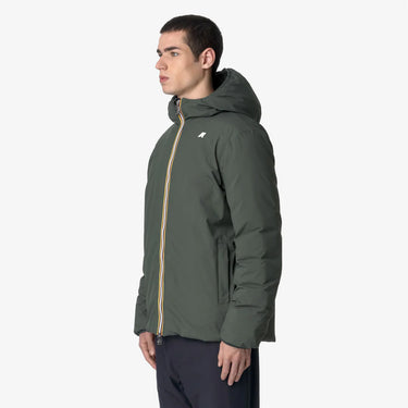 K-Way giacca K-Way Jack St Thermo Reversibile Green Blackish-Black Pure