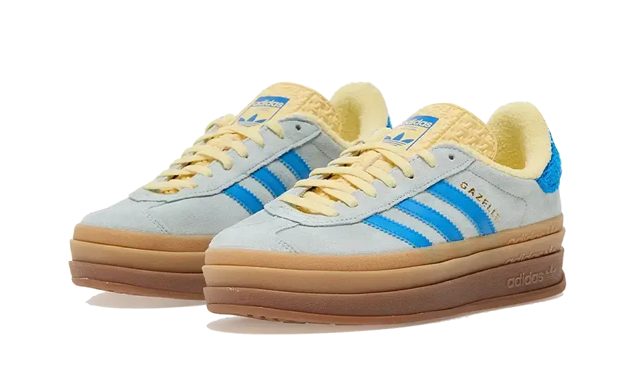 Adidas Gazelle Bold Almost Blue Yellow SKU : IE0430Blue Express garantisce l'autenticità dei prodotti. Adidas Blue Express