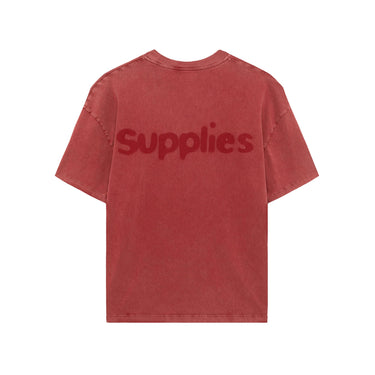 Amish Supplies cropped logo t shirt earth red | Blue Express