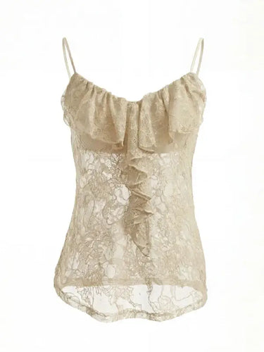 BERNA Canotta in pizzo con rouches | Blue Express