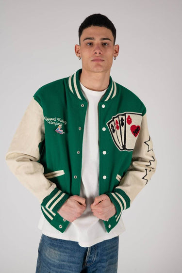 Hollywood Trading Company giacca COLLEGE - CARDS GREEN