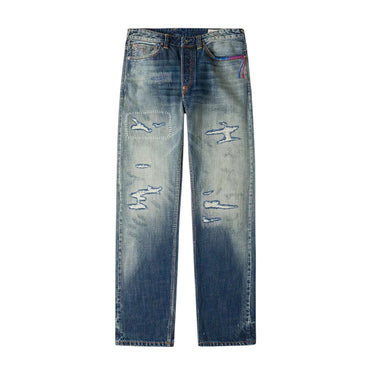 EVISU JEANS 7-pocked Washed Jeans Indigo