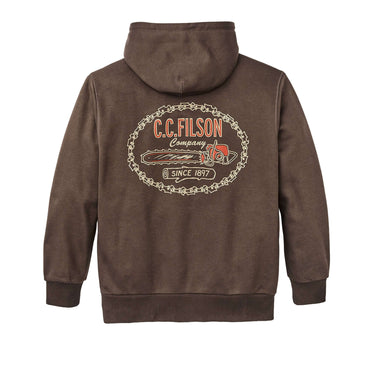 FILSON PROSPECTOR GRAPHIC HOODIE dk brown logging | Blue Express