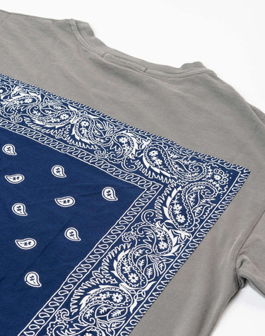 htclosangeles T-SHIRTS HTC BANDANA MIX T-SHIRT GREY/BLUE