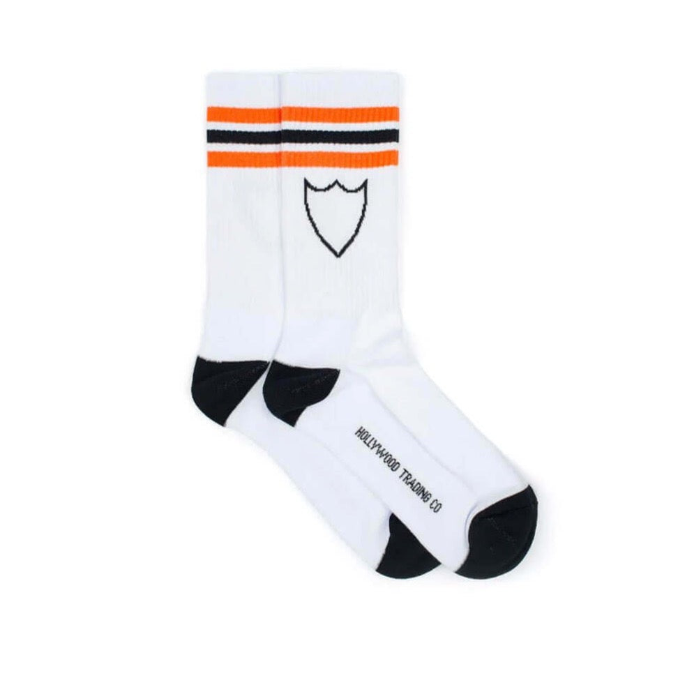 HTC STRIPES WOMAN SOCKS Signature woman socks with HTC shield logo. 85% Cotton 10% Polyamide 5% Elastane. Made in Italy HTC LOS ANGELES
