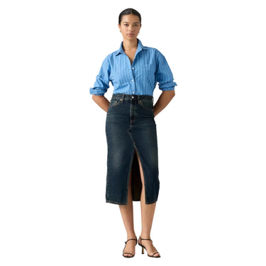 Deconstructed Slit Midi Skirt