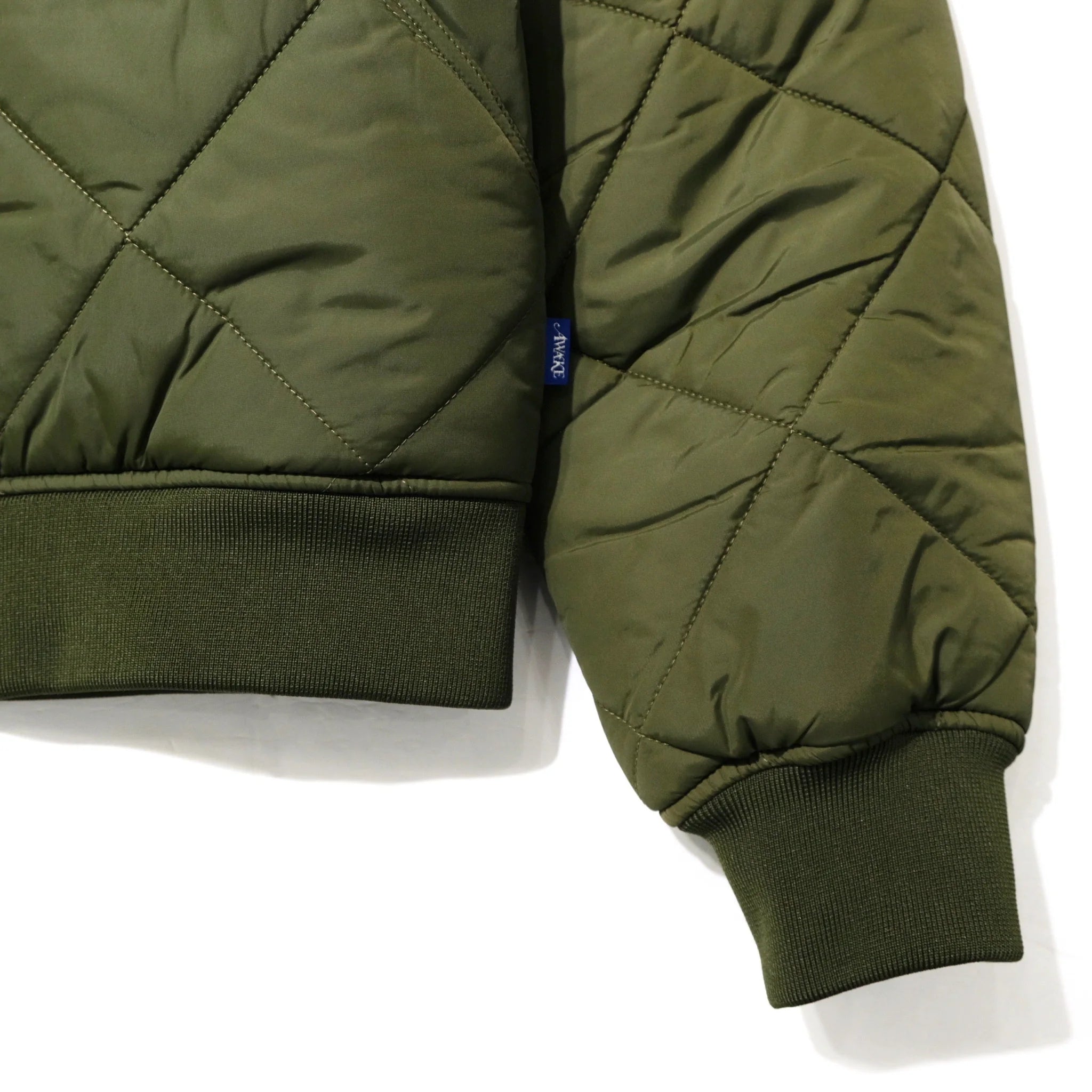 Awake NY Quilted patch bomber jacket Olive