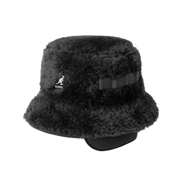 KANGOL CAPPELLI faux shearling utility bucket Black