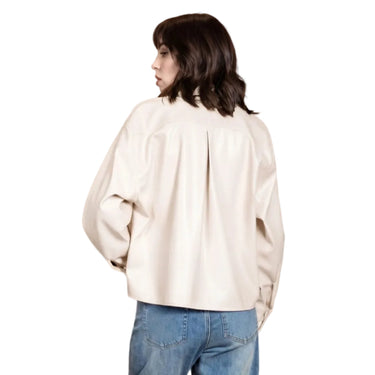 Camicia crop fit in ecopelle