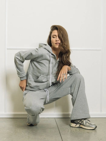 Pantalone palazzo fit con logo sportswear