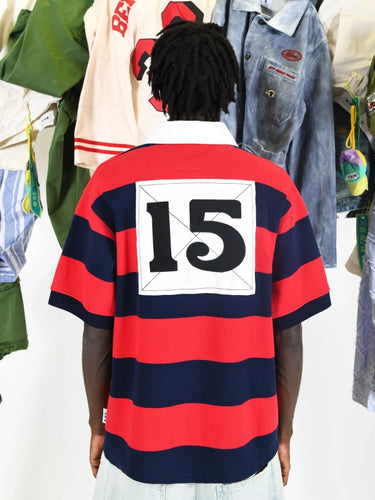 Polo rugby con maxi righe relaxed fit