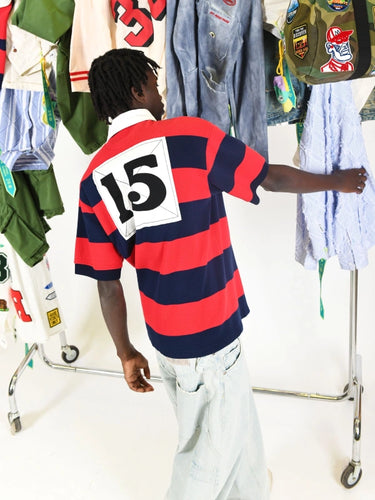 Polo rugby con maxi righe relaxed fit