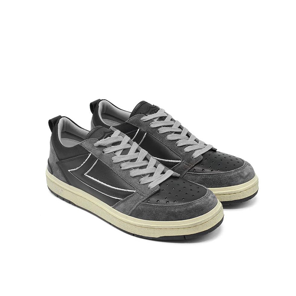 STARLIGHT BICOLOR LOW MAN HTC Starlight Bicolor Low Man sneakers, back pull loop with metal logo detail, front lace-up closure, leather + suede upper HTC LOS ANGELES